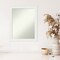Amanti Art Non-Beveled Wall Mirror, Vanity White Narrow Frame